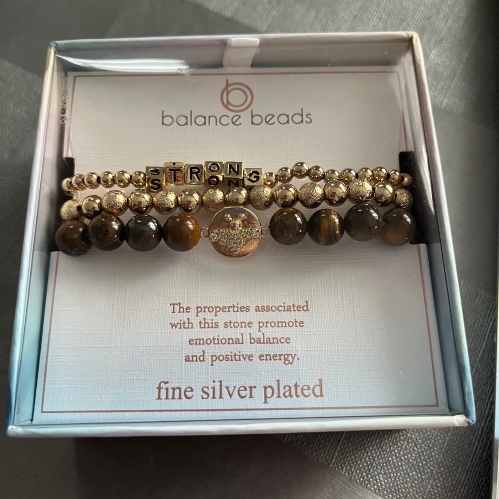 Gold and Brown Bracelet Set